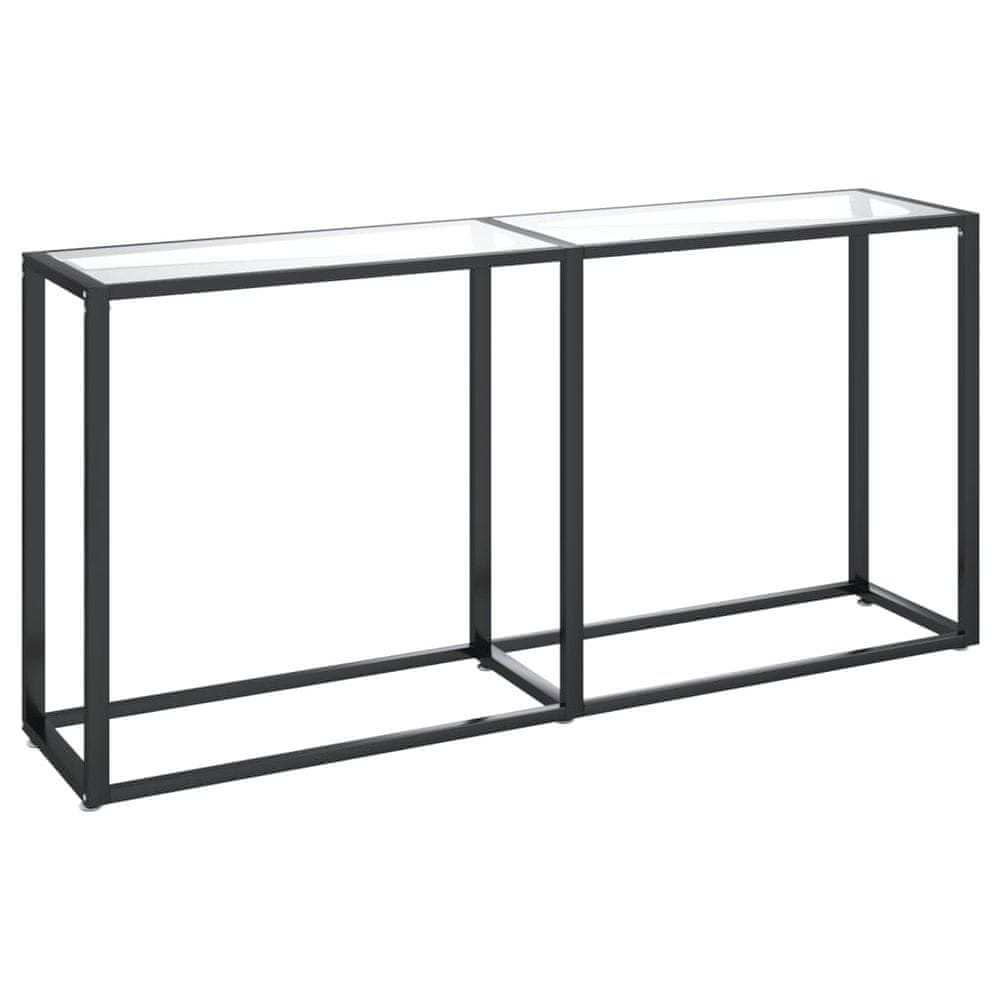 Vidaxl Konzolový stolík priehľadný 160x35x75,5 cm tvrdené sklo